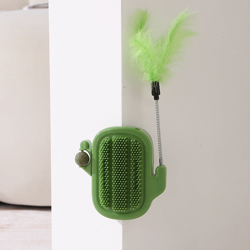 Cat Grooming Brush with Catnip - Massage & De-Shedding